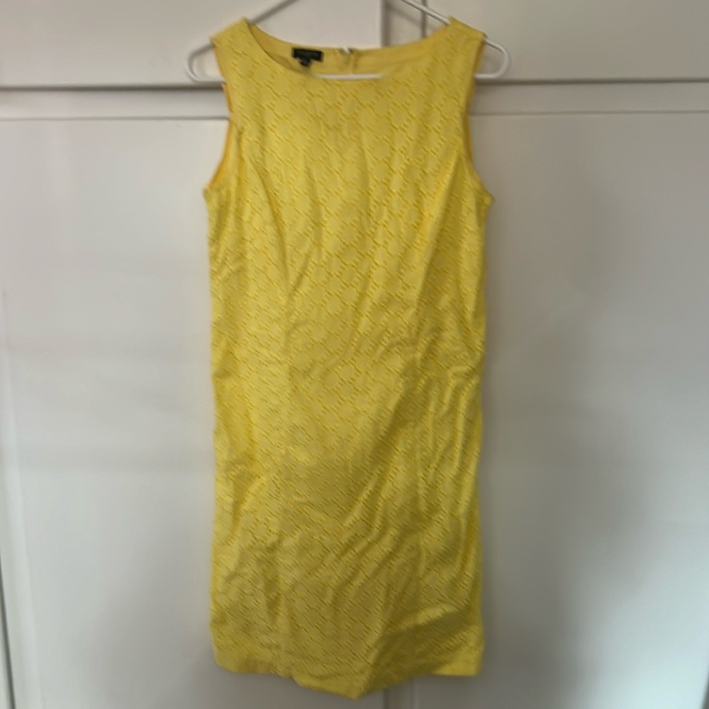 WOMENS YELLOW EYELET DRESS FROM TALBOTS IN EXVELLENT CONDITION